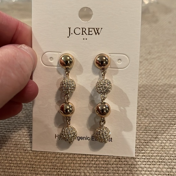 J. Crew Gold drop bauble earrings/NWT - Picture 5 of 9